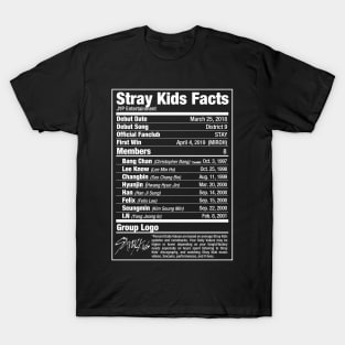 Stray Kids Kpop Nutritional Facts 2 T-Shirt